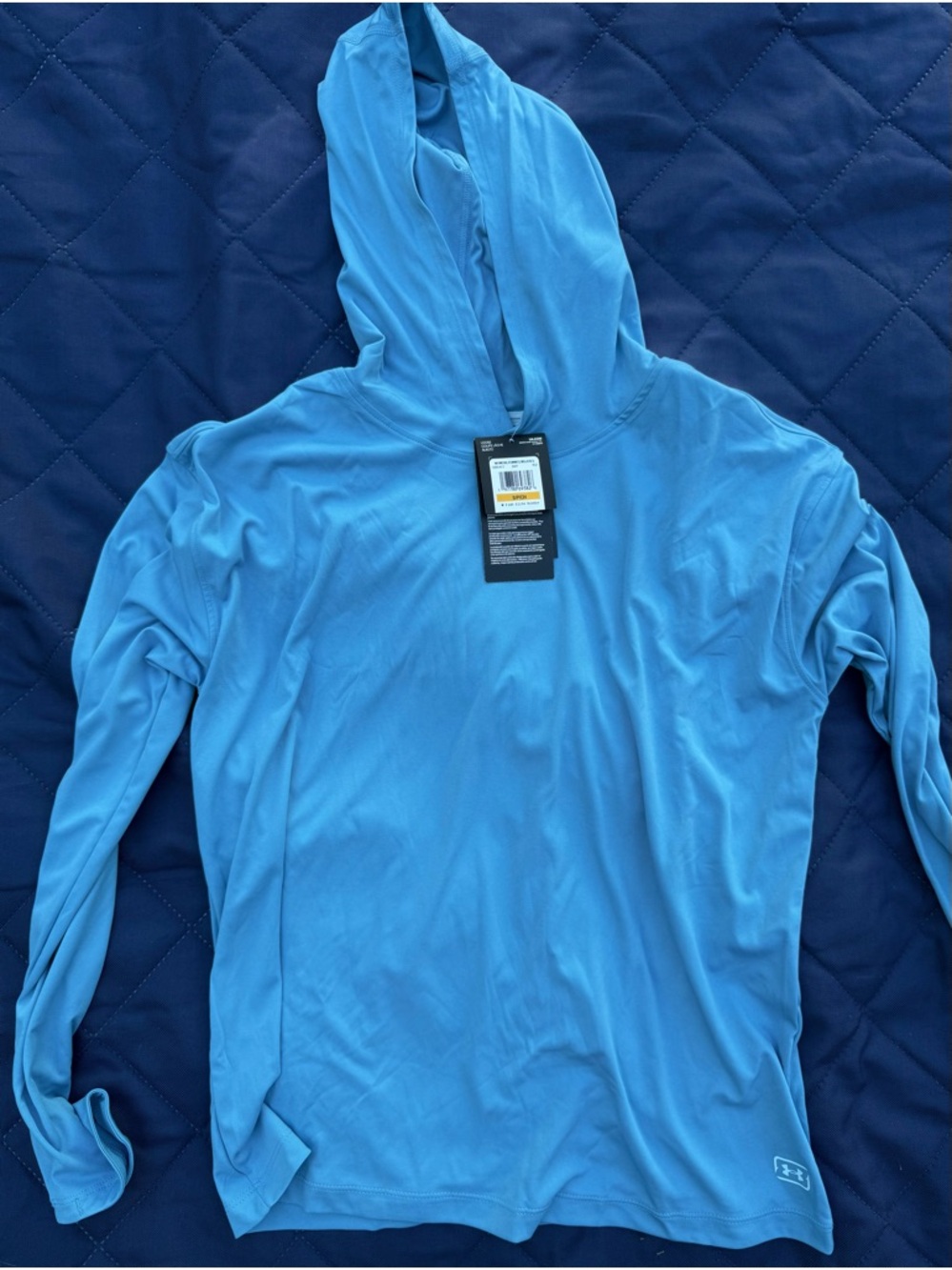 Under Armour Light Blue Hooded Performance Long Sleeve Shirt